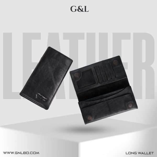 Leather Long Wallet Magnetic Two Mobile Slot