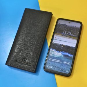 Magnetic 100% Genuine Leather Long Wallet Black