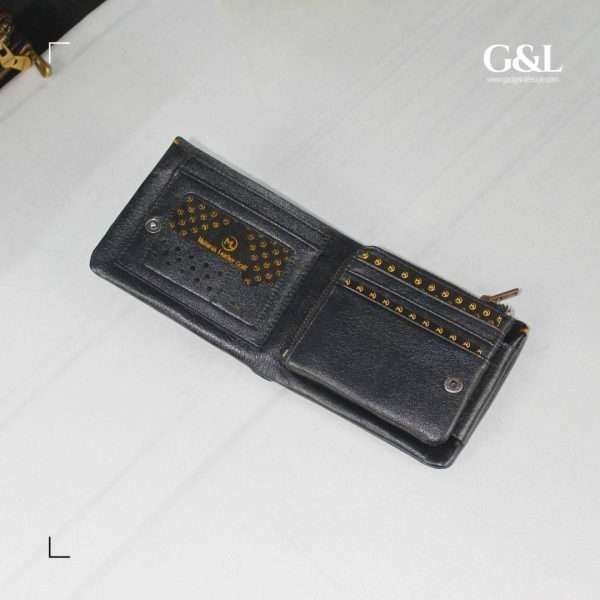 genuine leather premium trifold zipper wallet