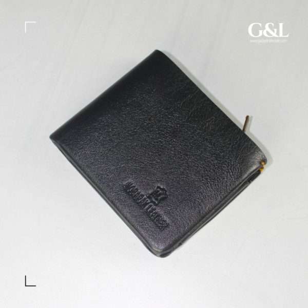 genuine leather premium trifold zipper wallet