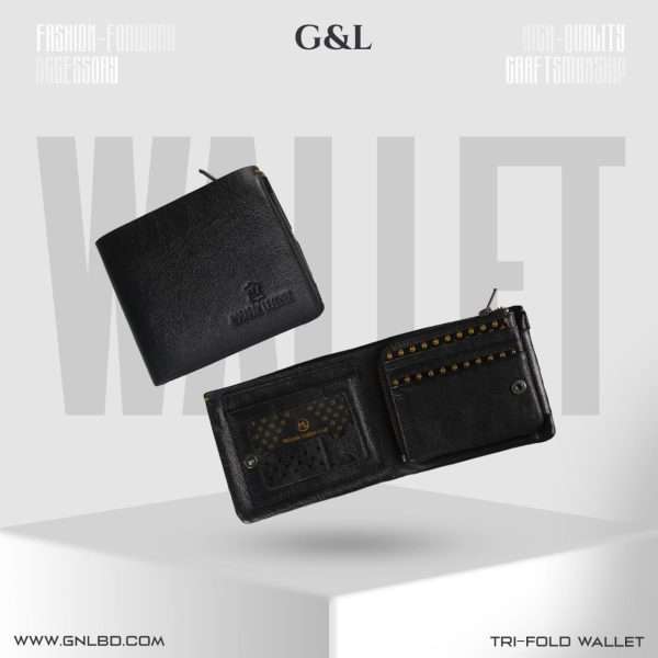 Genuine Leather Premium Trifold Zipper Wallet