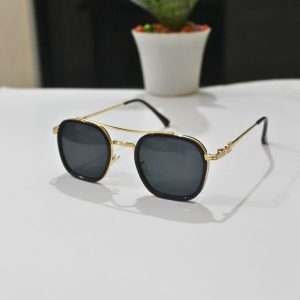 Stylish Polarized Sunglasses Black Gold Silver Frame Trendy
