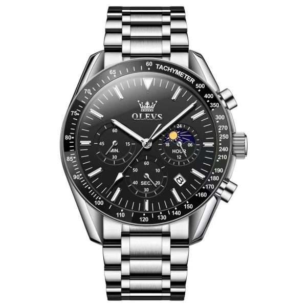 olevs 3618 stainless steel chronograph wrist watch