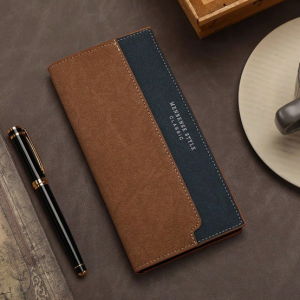Menbense Fashion Long Business Short Wallet PU Leather