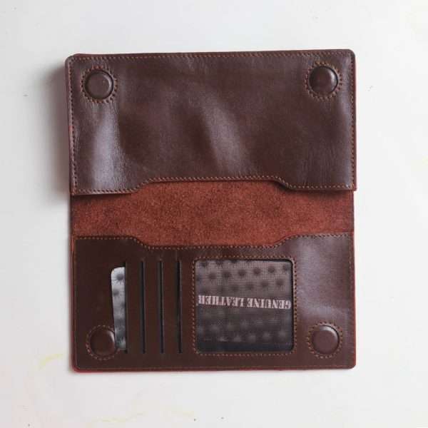 Genuine Leather Long Wallet Magnetic - Image 2