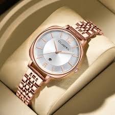 CUENA 6055 Steel Ladies Watch - Silver Rose Gold