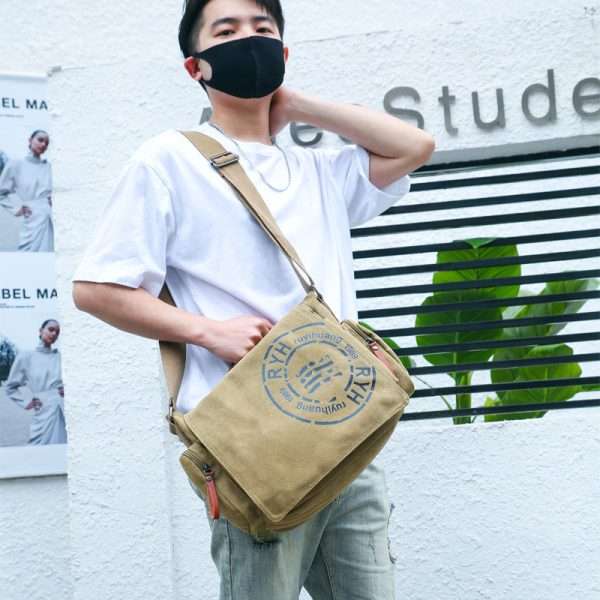 canvas messenger bag khaki