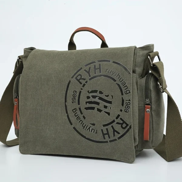 canvas messenger bag khaki