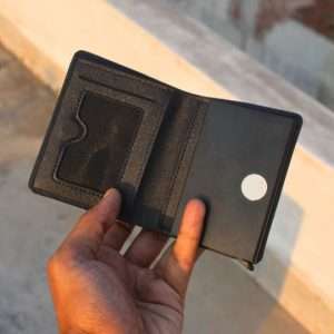Card Holder Metal Leather Wallet